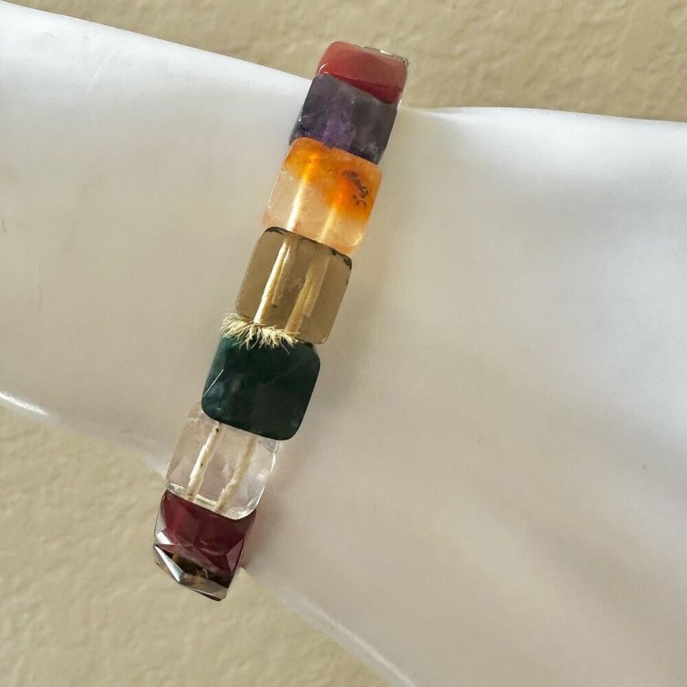 Natural gemstone stretchy bracelet
